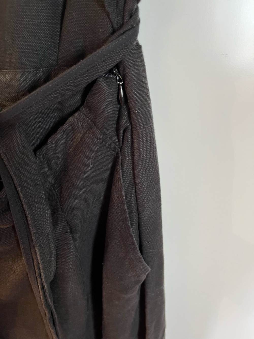 Wilfred Brax Linen Blend Jumpsuit Cut Out Wrap Top Wide Leg Cropped - Picture 7 of 11